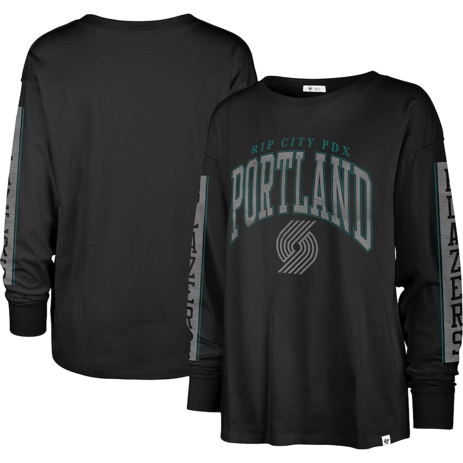 

Футболка с длинным рукавом 47 Portland Trail Blazers, черный