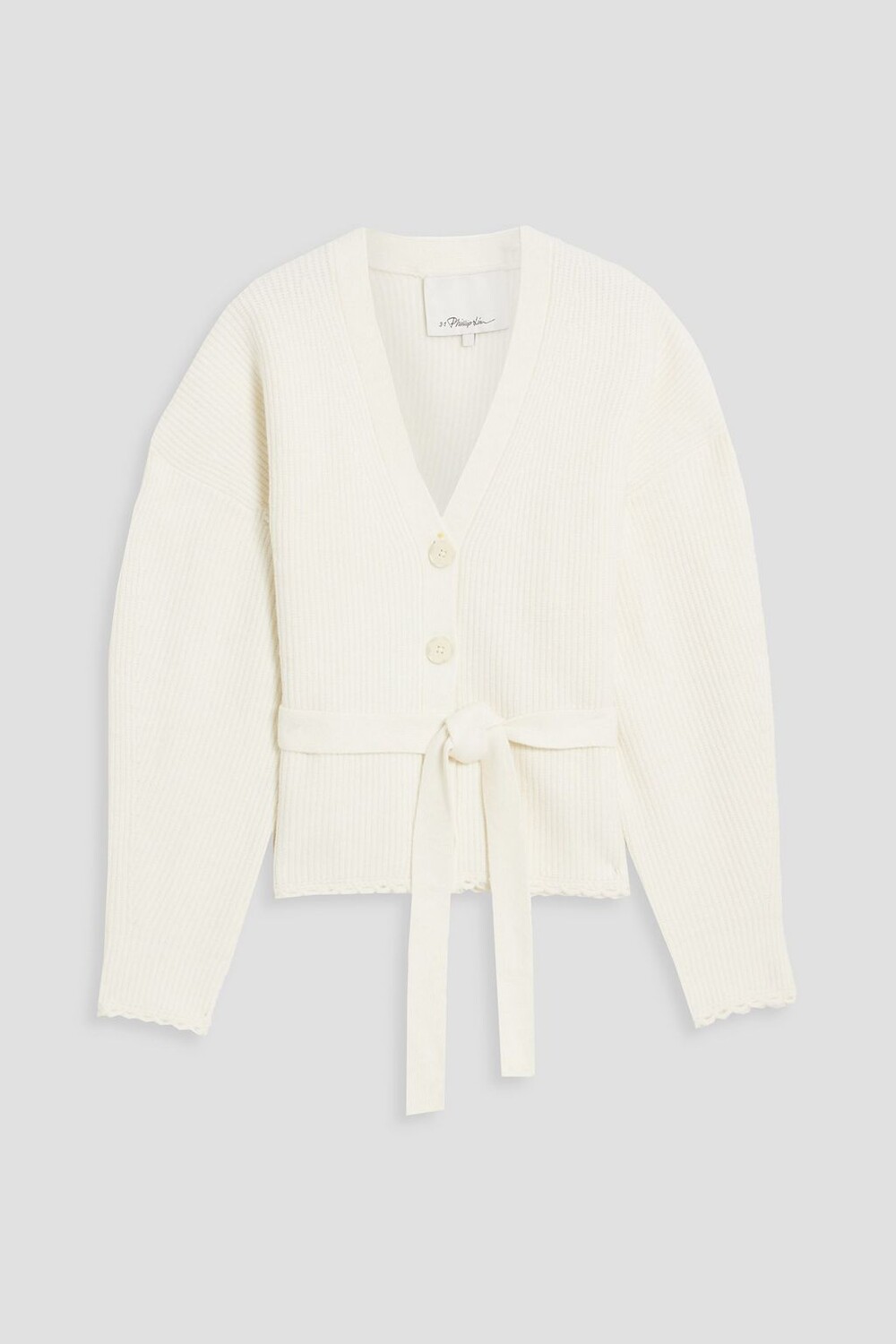

Кардиган ребристой вязки с поясом 3.1 PHILLIP LIM, слоновая кость