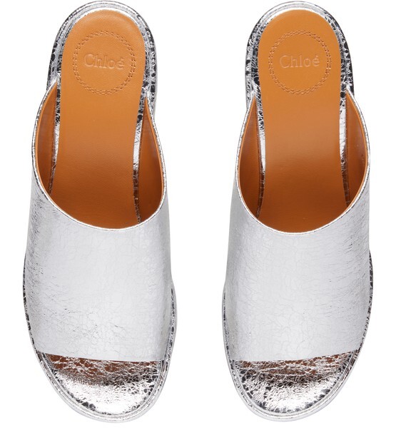 

Мюли Oli на платформе Chloé, серебряный
