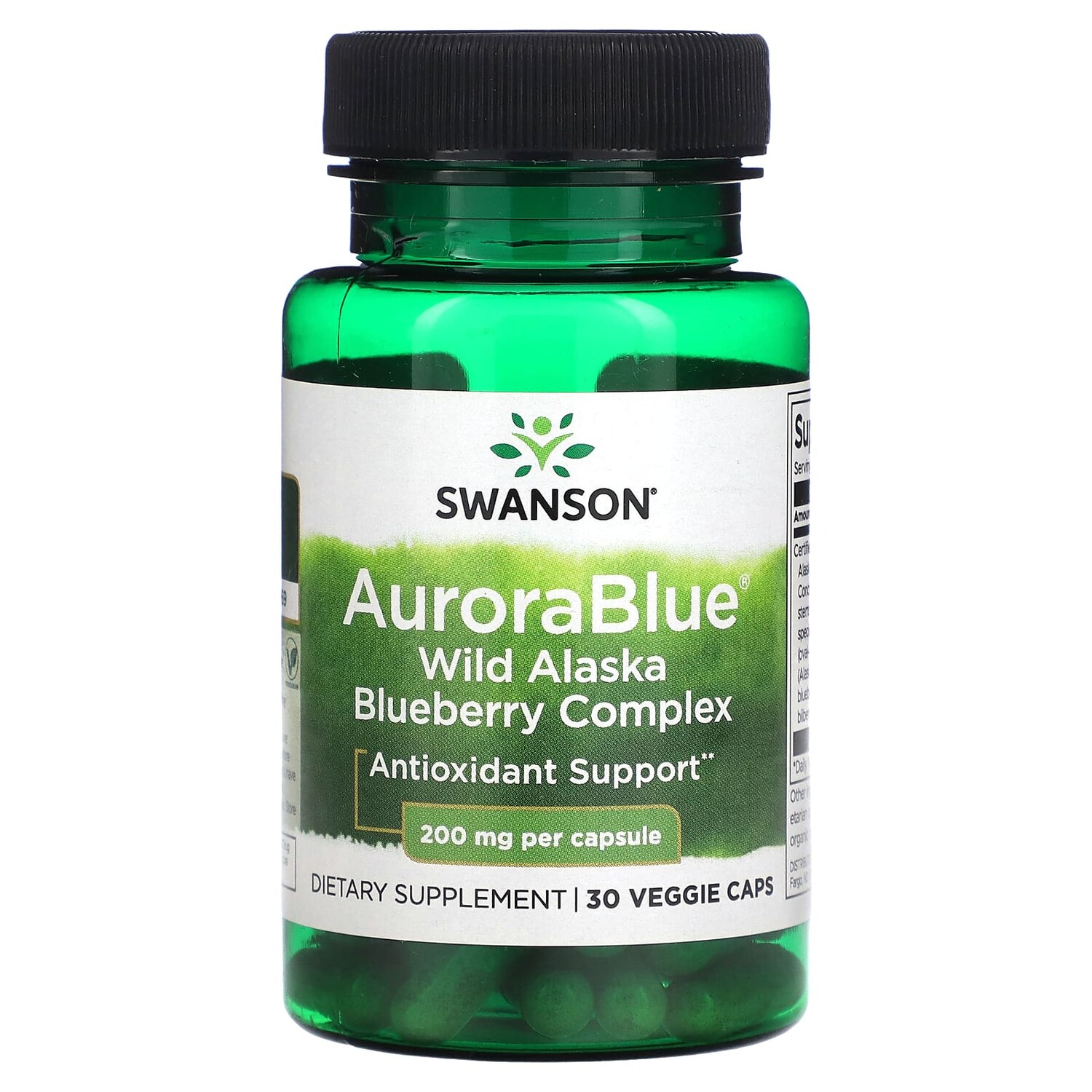 

AuroraBlue, дикая голубика с Аляски, 200 мг, 30 вегетарианских капсул, Swanson