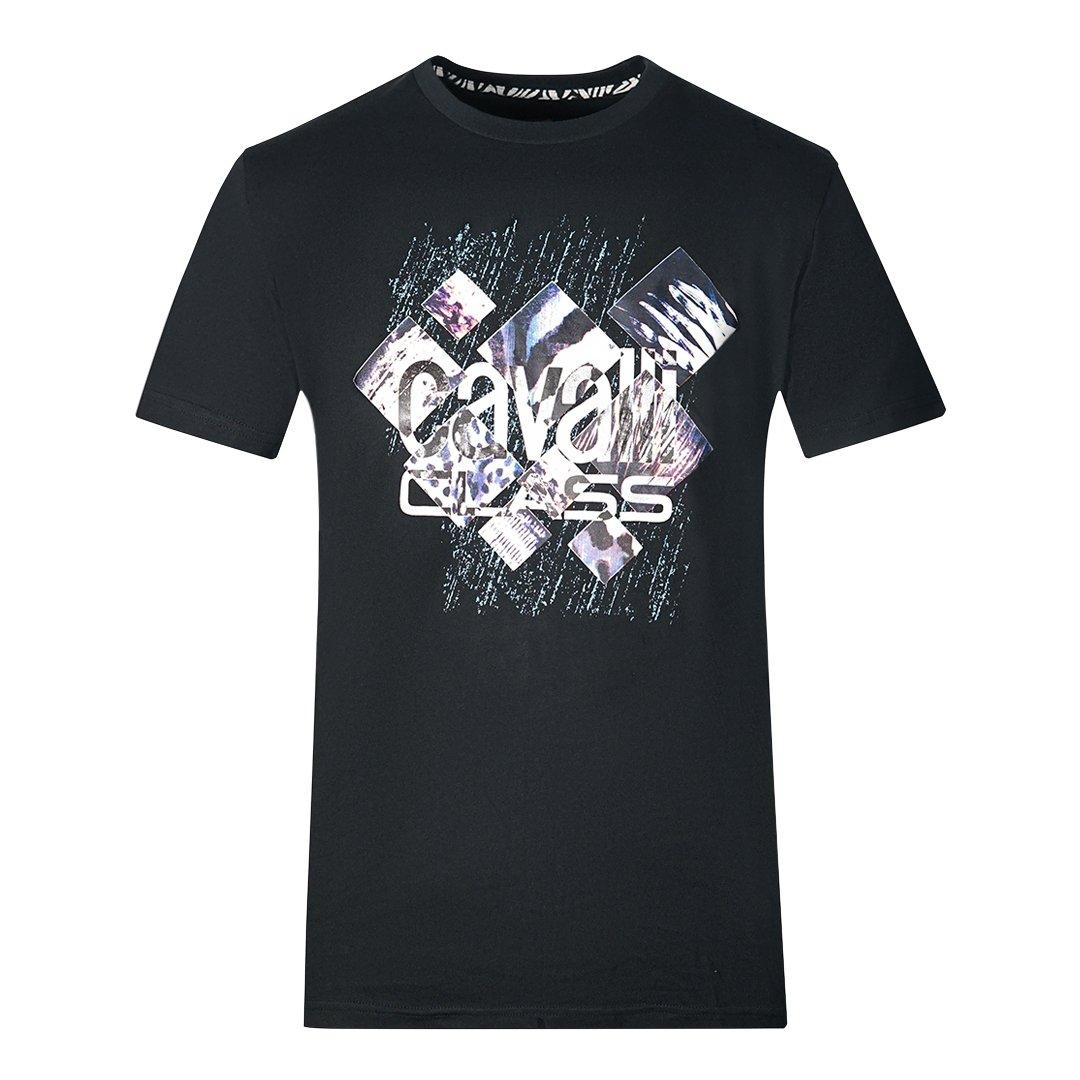 Черная футболка с дизайном Diamond Window Of Tiger Cavalli Class, черный