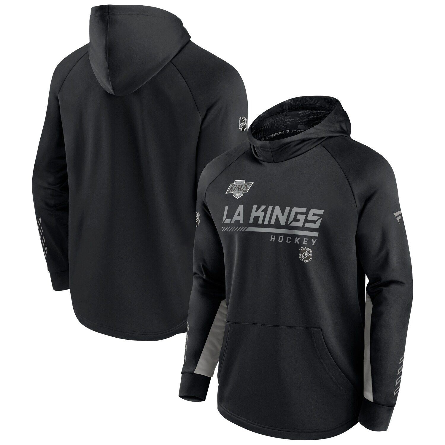 

Мужской черный пуловер с капюшоном Fanatics с логотипом Los Angeles Kings Authentic Pro и альтернативным логотипом