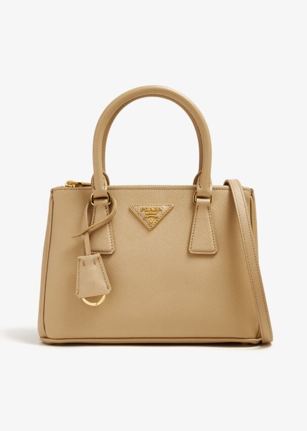 

Сумка Prada Galleria Small Leather, бежевый