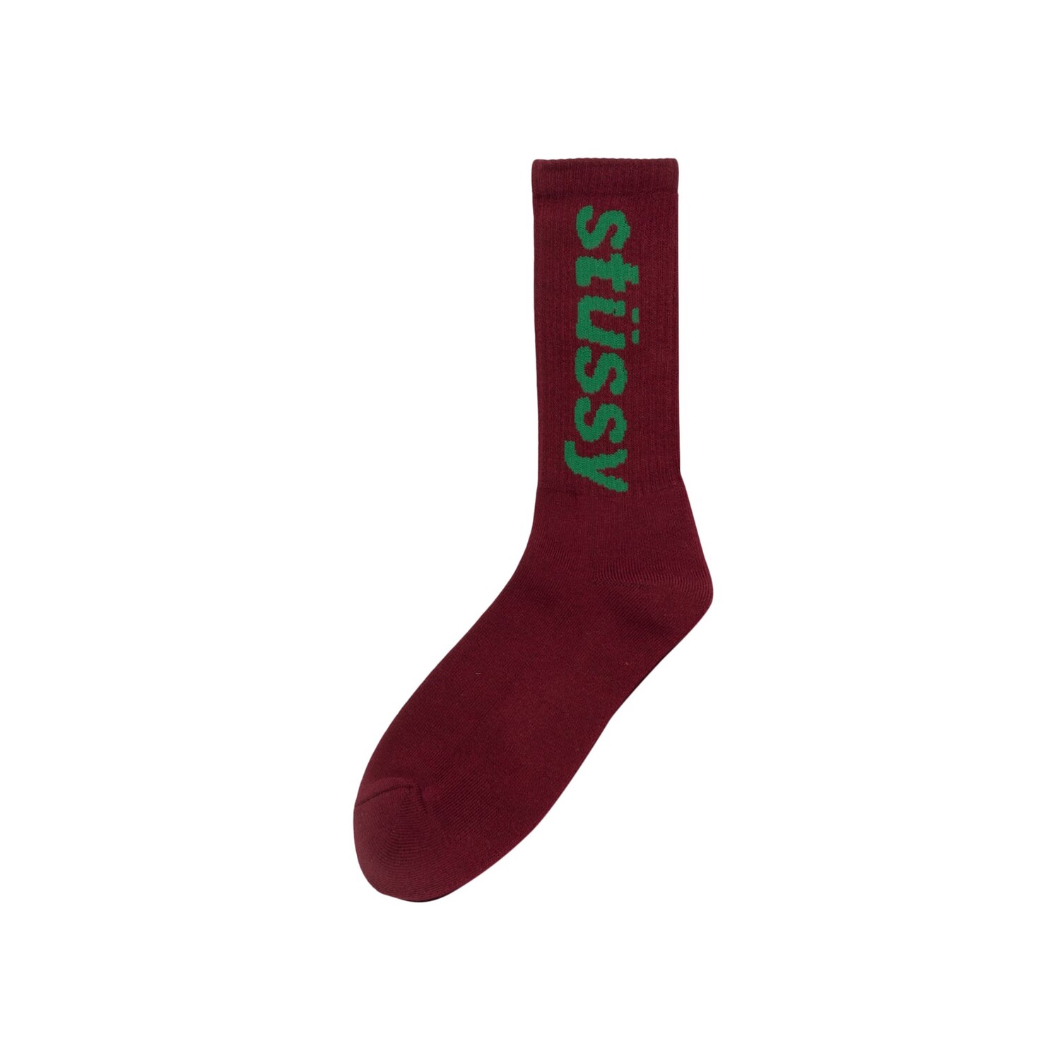 

Носки Stussy Helvetica Crew, цвет Вино/Лес