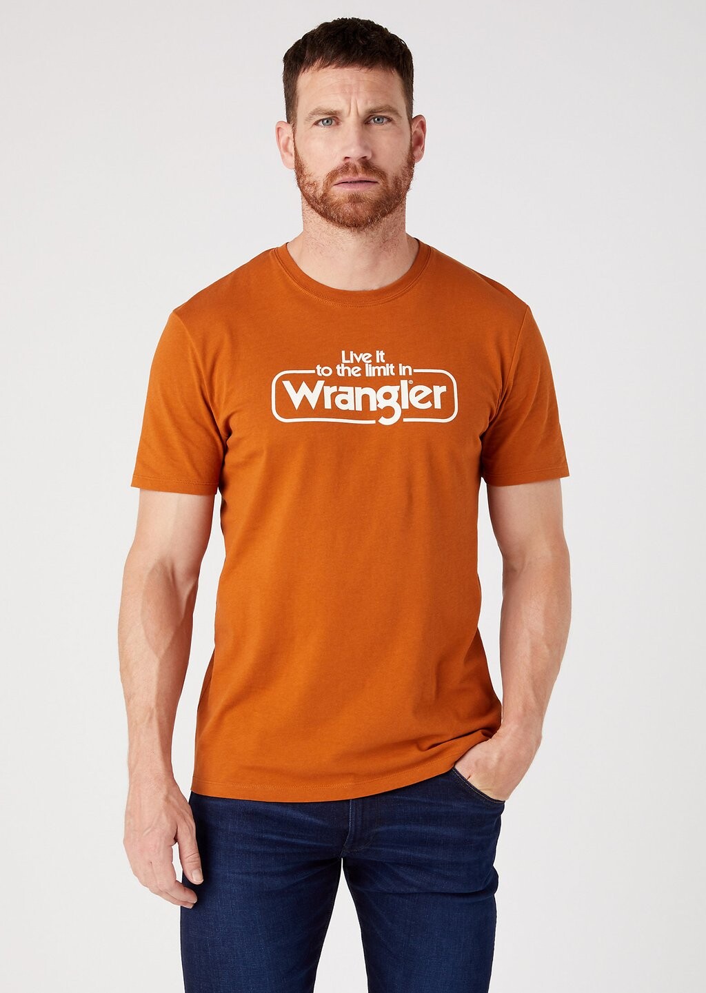 

Футболка с принтом Wrangler, коричневый