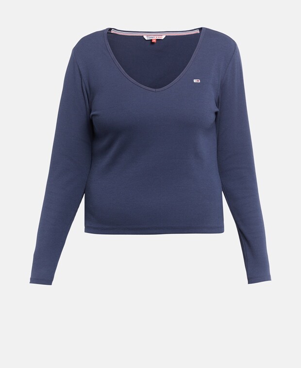 

Топ с длинными рукавами Tommy Jeans Curve, темно-синий
