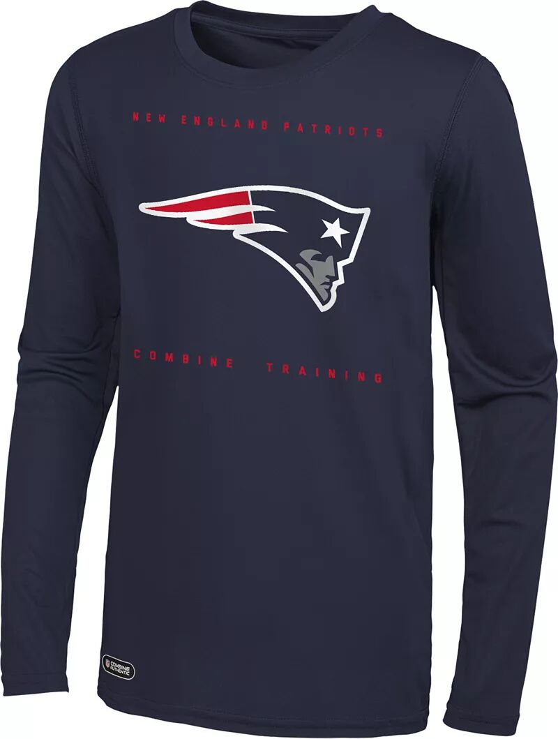 Мужская футболка New England Patriots с длинными рукавами Nfl Combine Joint Side Drill