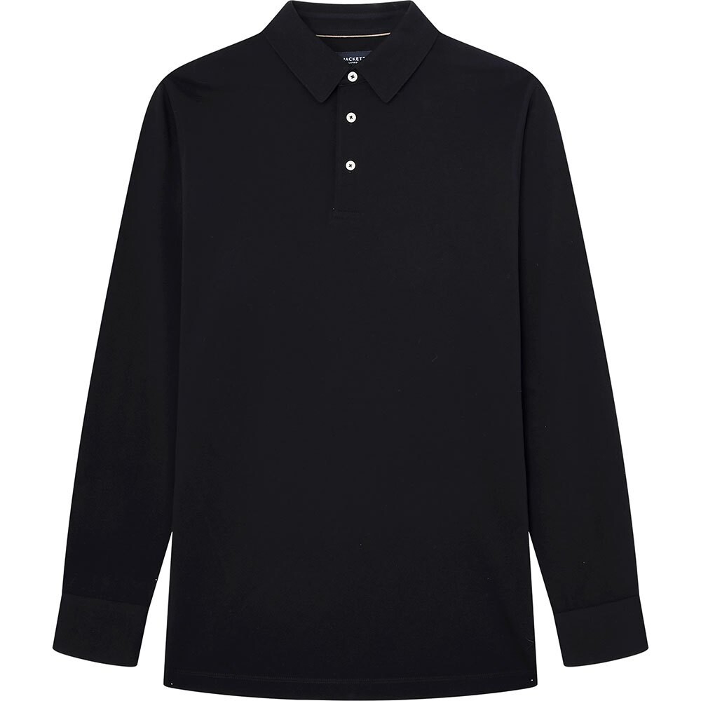

Поло с длинным рукавом Hackett Fashioned Collar, черный