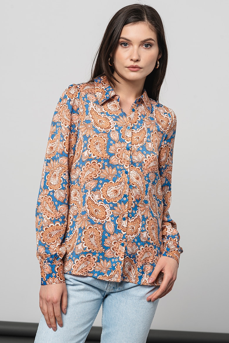 Рубашка с цветочным принтом Vero Moda, коричневый блузка с запахом vero moda с ярким цветочным принтом