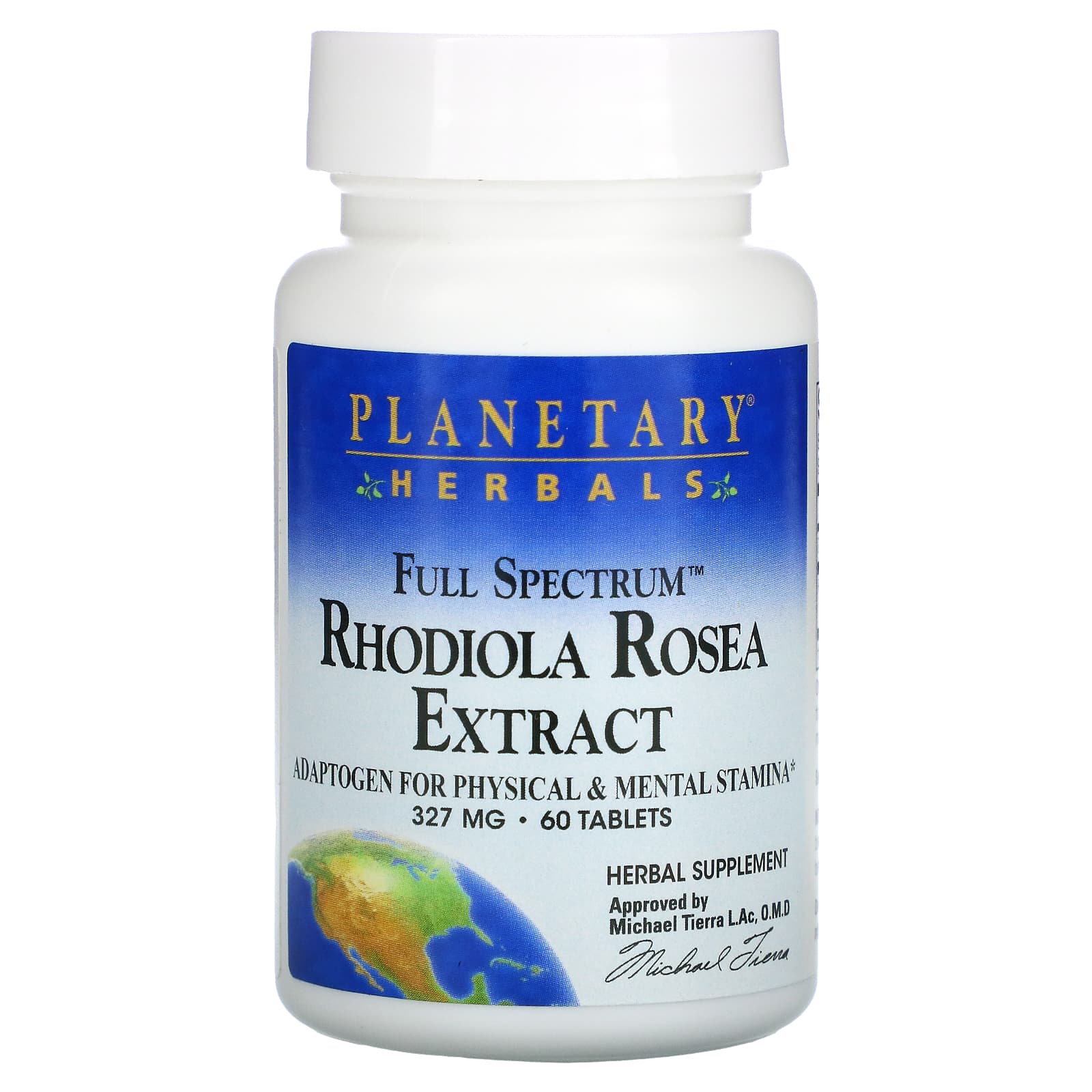 Planetary Herbals Экстракт родиолы розовой Полный спектр действия 327 мг 60 таблеток planetary herbals ягоды годжи 700 мг 180 капсул