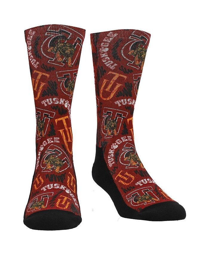 

Мужские носки Tuskegee Golden Tigers Logo Sketch Crew Socks Rock 'Em, красный