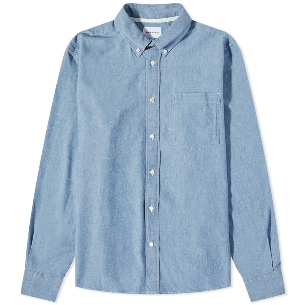 

Рубашка из шамбре Norse Projects Algot, индиго