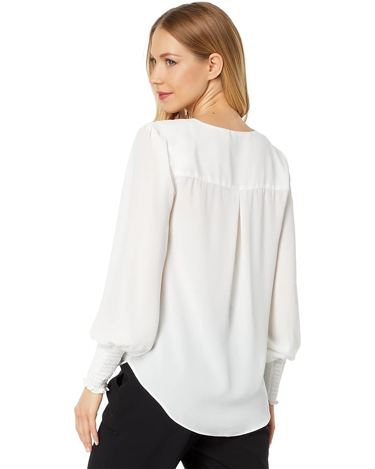 блуза dkny v neck long sleeve blouse черный Блуза Vince Camuto V-Neck Overlap Long Sleeve Blouse, цвет New Ivory