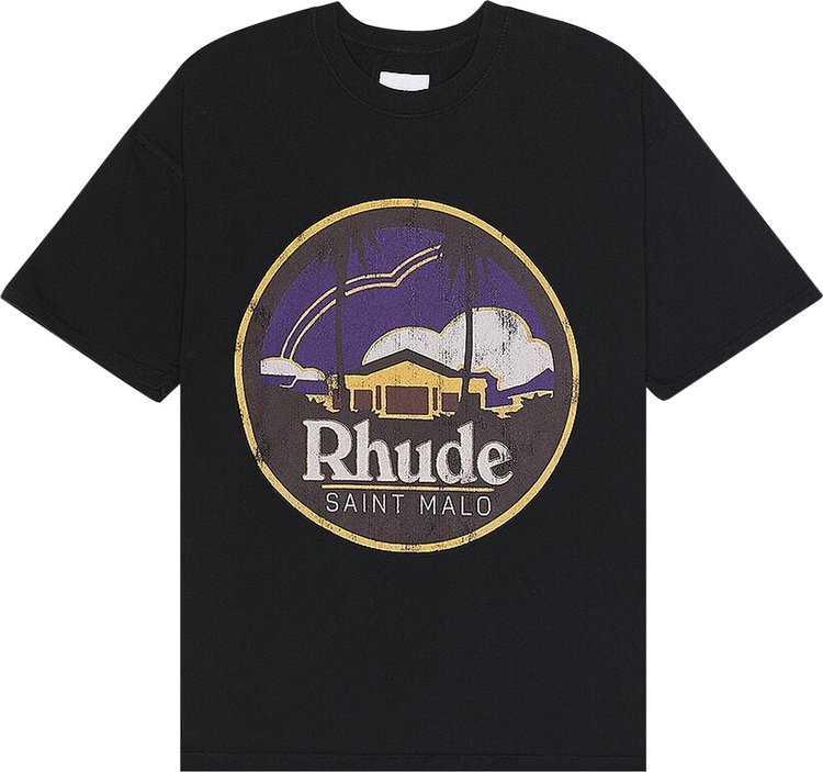 Футболка Rhude Saint Malo 'Vintage Black', черный футболка rhude sales and service vintage black черный