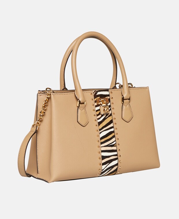 

Кожаная большая сумка-тоут Michael Michael Kors, кэмел