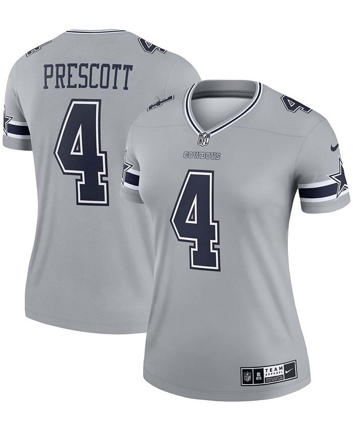 

Женский серый трикотаж Dak Prescott Dallas Cowboys Inverted Legend Nike, серый