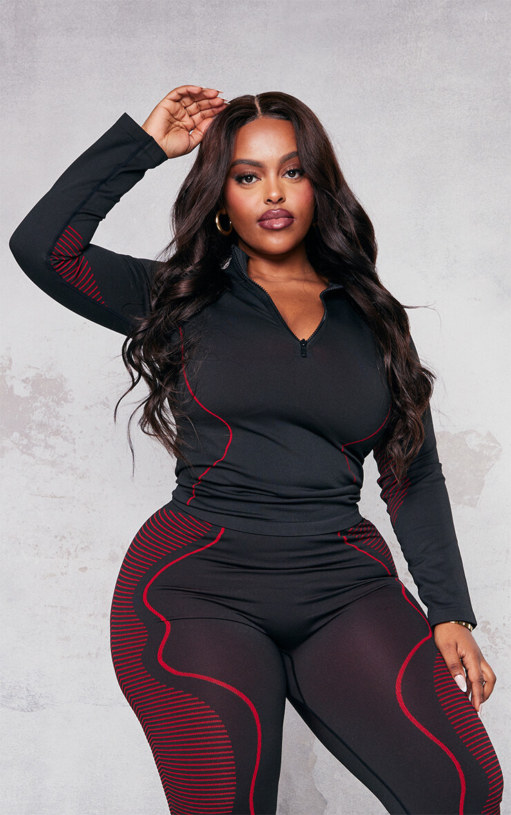 

PrettyLittleThing Черная спортивная куртка на молнии Plus Plus, Черный