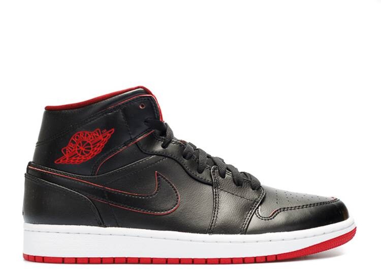 

Кроссовки AIR JORDAN 1 MID 'BLACK RED', черный