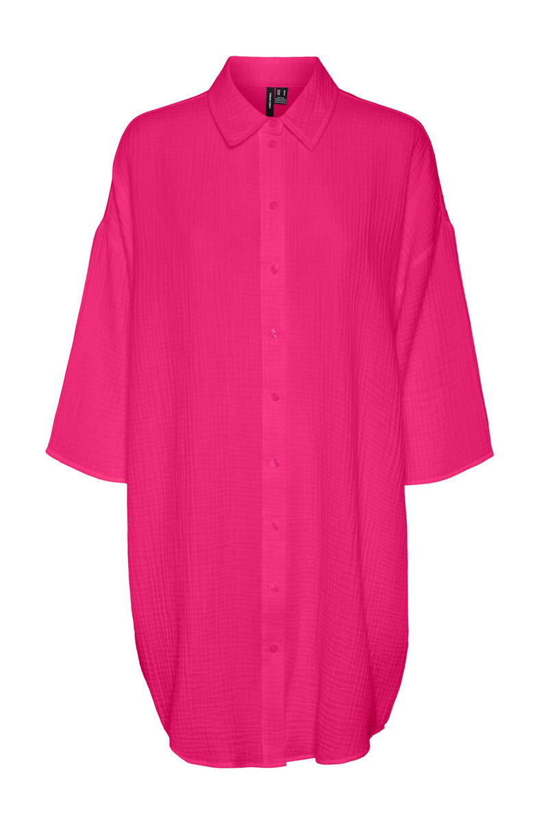 Платье-рубашка с французским рукавом Vero Moda, розовый