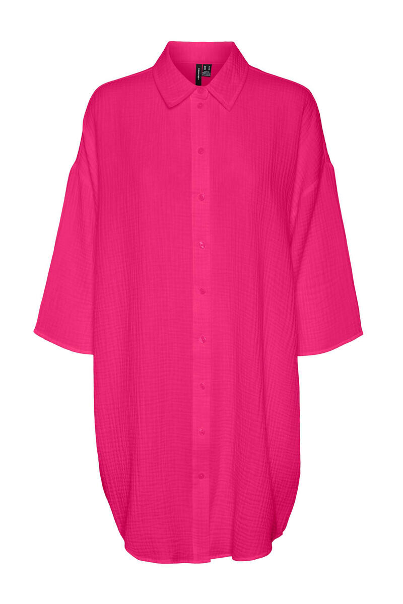 

Платье-рубашка с французским рукавом Vero Moda, розовый