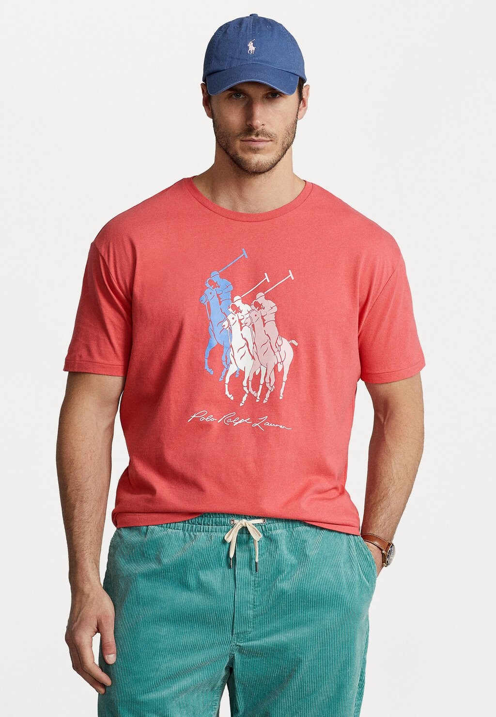 

Футболка с принтом КОРОТКИЙ РУКАВ Polo Ralph Lauren Big & Tall, красное небо