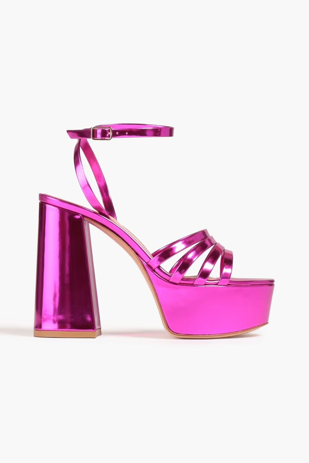 

Босоножки Angelica на платформе с зеркальным эффектом Gianvito Rossi, фуксия