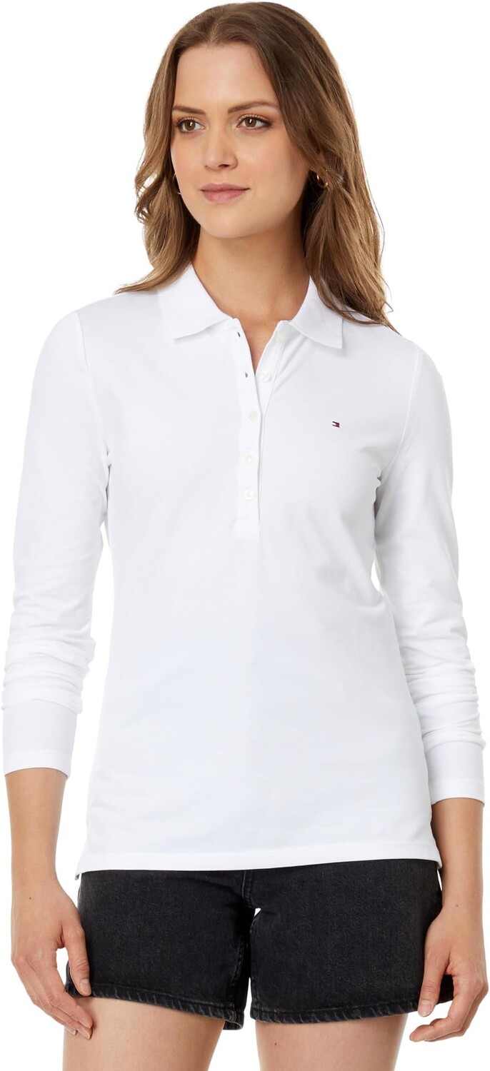 

Рубашка-поло Long Sleeve Solid Polo Tommy Hilfiger, ярко-белый
