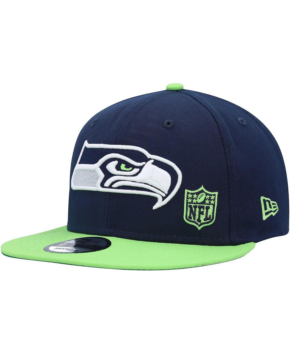 

Мужская темно-синяя, неоново-зеленая бейсболка Seattle Seahawks Flawless 9FIFTY Snapback New Era