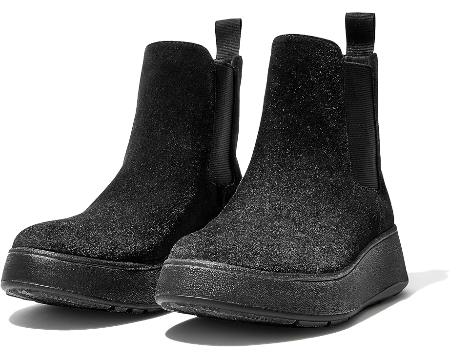 Ботинки FitFlop F-Mode Suede Flatform Chelsea Boots, цвет All Black ботильоны f mode suede flatform zip ankle boots fitflop цвет minky grey