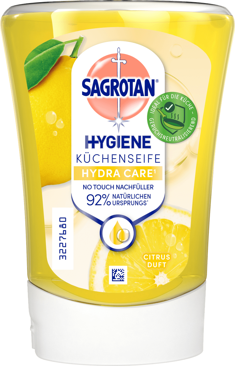 Дозатор для мыла Кухонное мыло No Touch Citrus сменная упаковка 250 мл Sagrotan