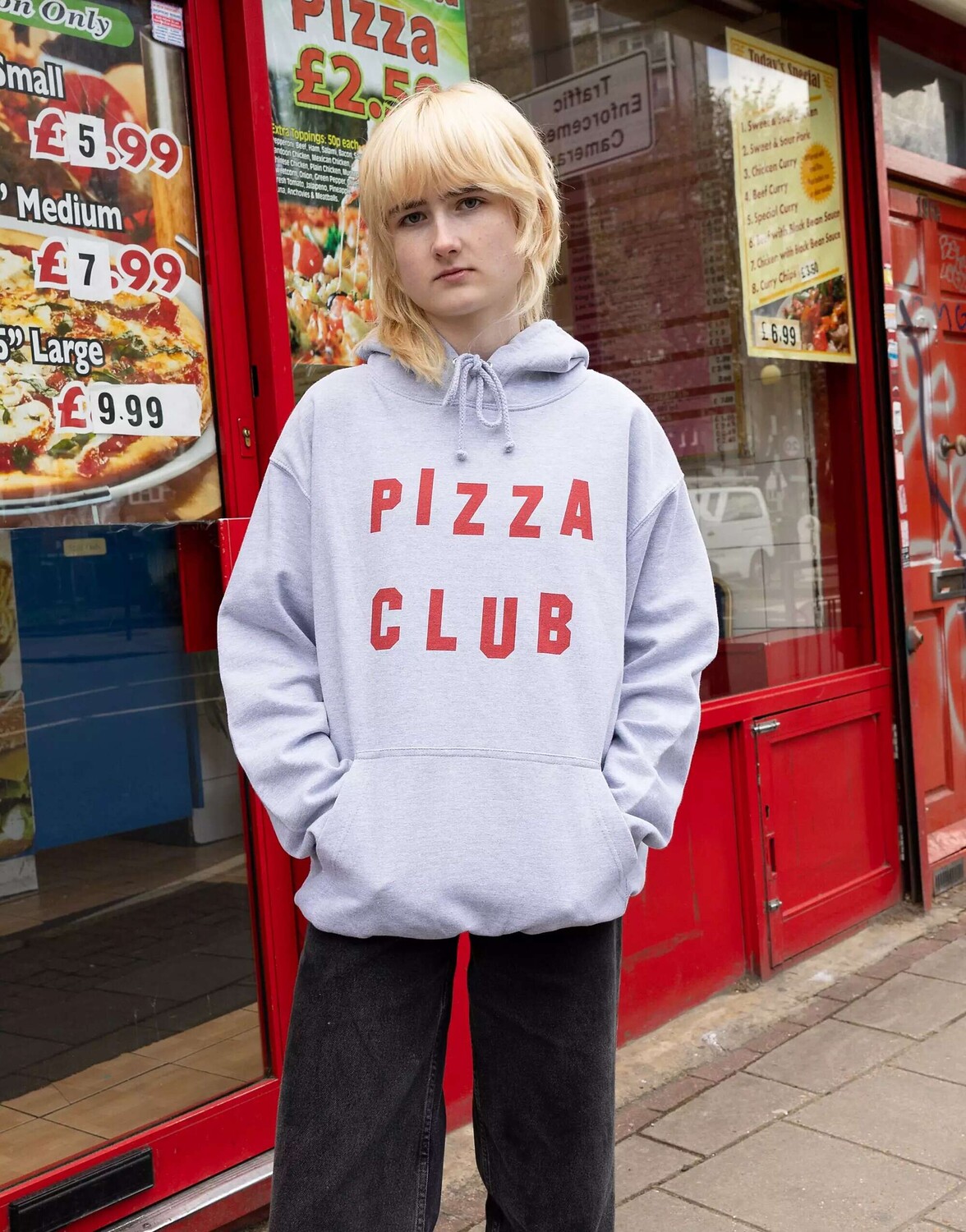

Серая толстовка унисекс с надписью Pizza Club Batch1, Серый