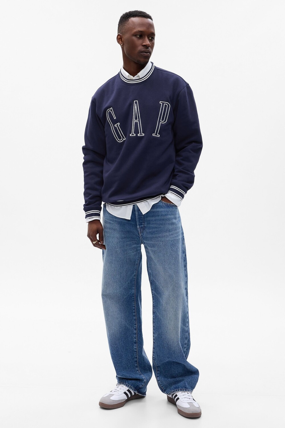 

Толстовка с вышитым логотипом Gap, синий