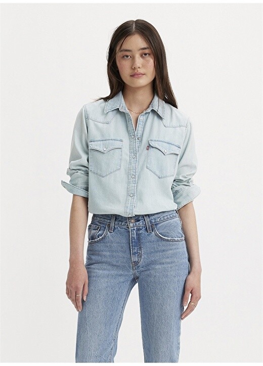 

Голубая женская рубашка Levis