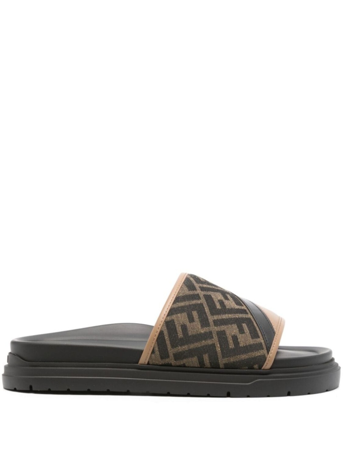 

FENDI дутые шлепанцы Diagonal, коричневый