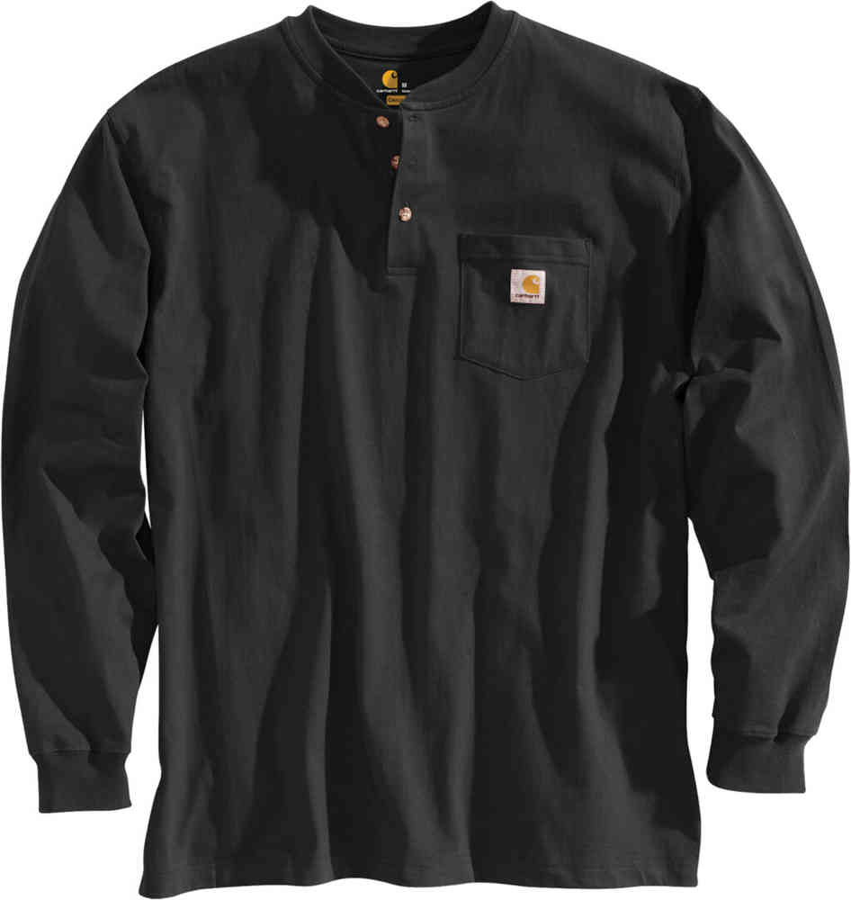 Рубашка Henley с длинными рукавами и карманами для спецодежды Carhartt, черный футболка с длинными рукавами и карманами для спецодежды мужская carhartt цвет olive green heather