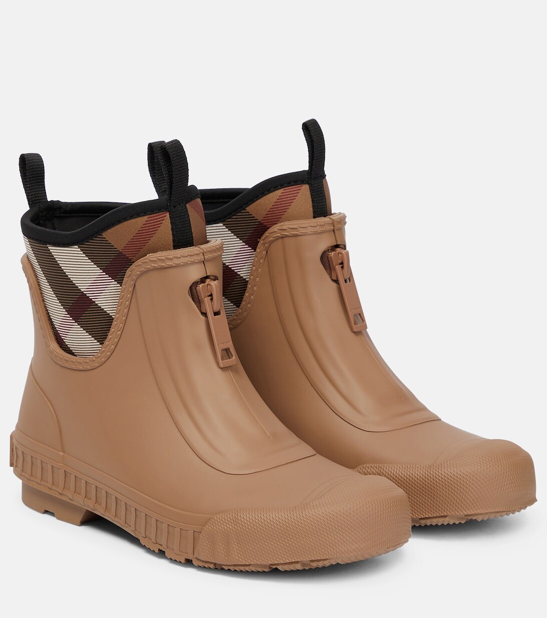 

Резиновые сапоги в винтажную клетку Burberry, коричневый