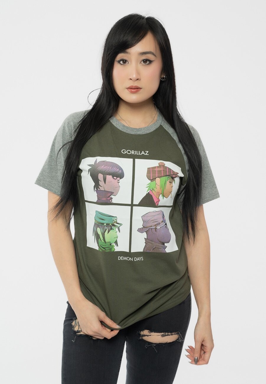 

Футболка с принтом GORILLAZ DEMON DAYS RAGLAN Paradiso Clothing, зеленый