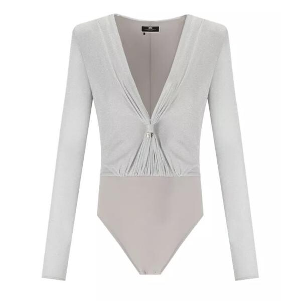 

Футболка silver lurex bodysuit Elisabetta Franchi, белый
