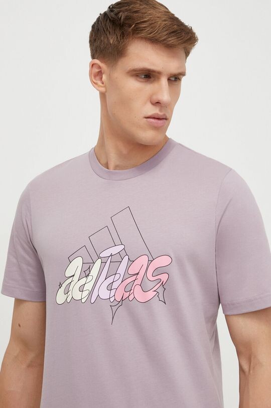 

Хлопковая футболка adidas, фиолетовый
