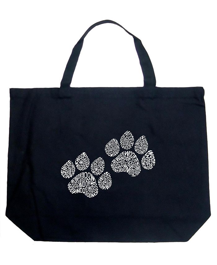 лента для скрапбукинга rancite r835 отпечатки собачьих лап с кошачьими следами Отпечатки лап Гава — большая большая сумка Word Art LA Pop Art, черный