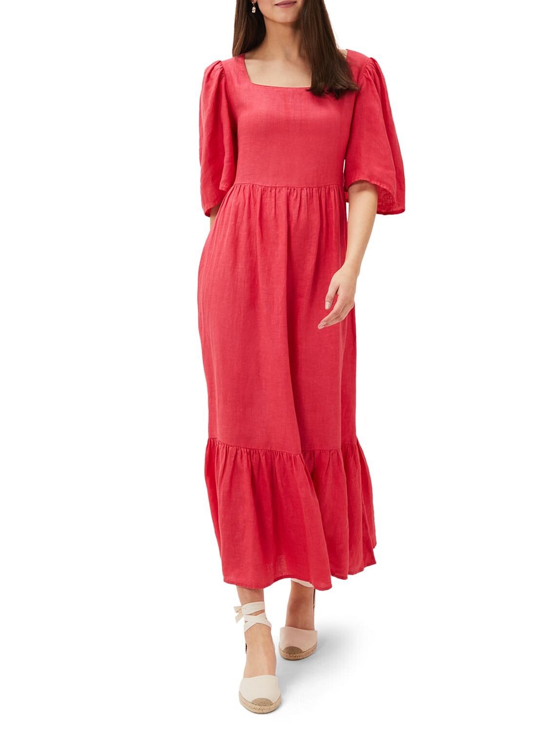 

Льняное платье макси Phase Eight Emaline, малиновый