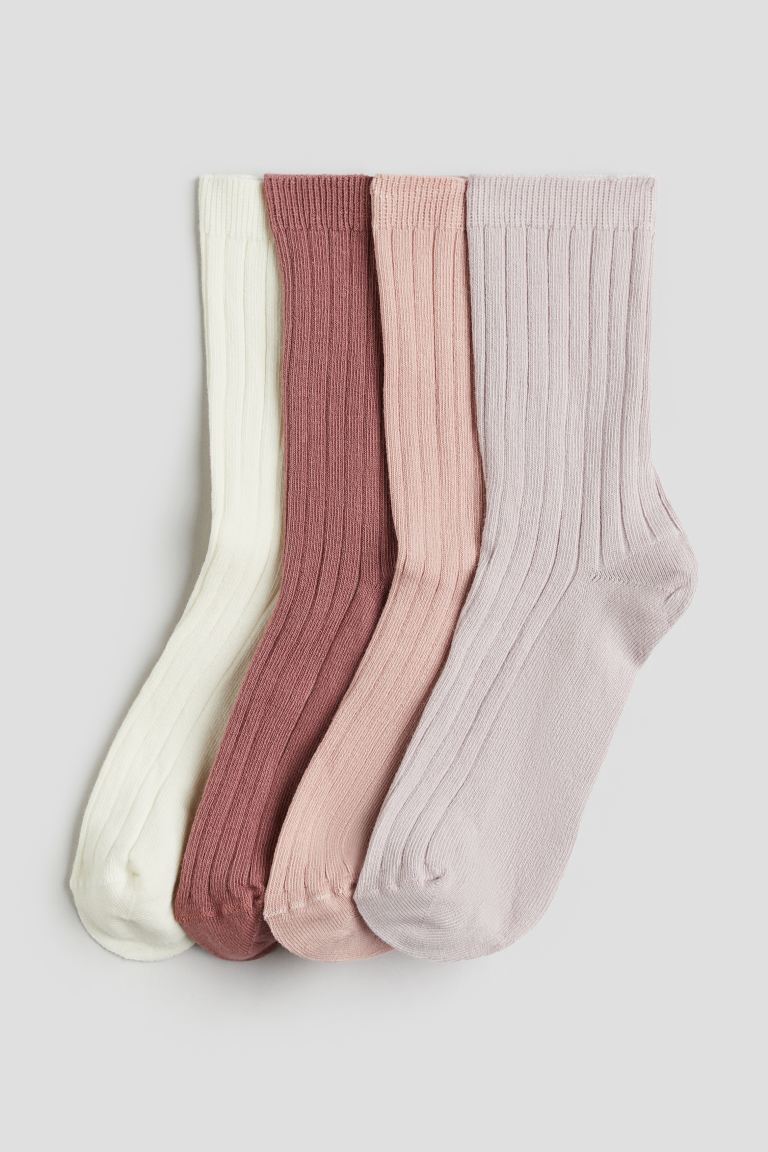 4 упаковки носков H&M, розовый