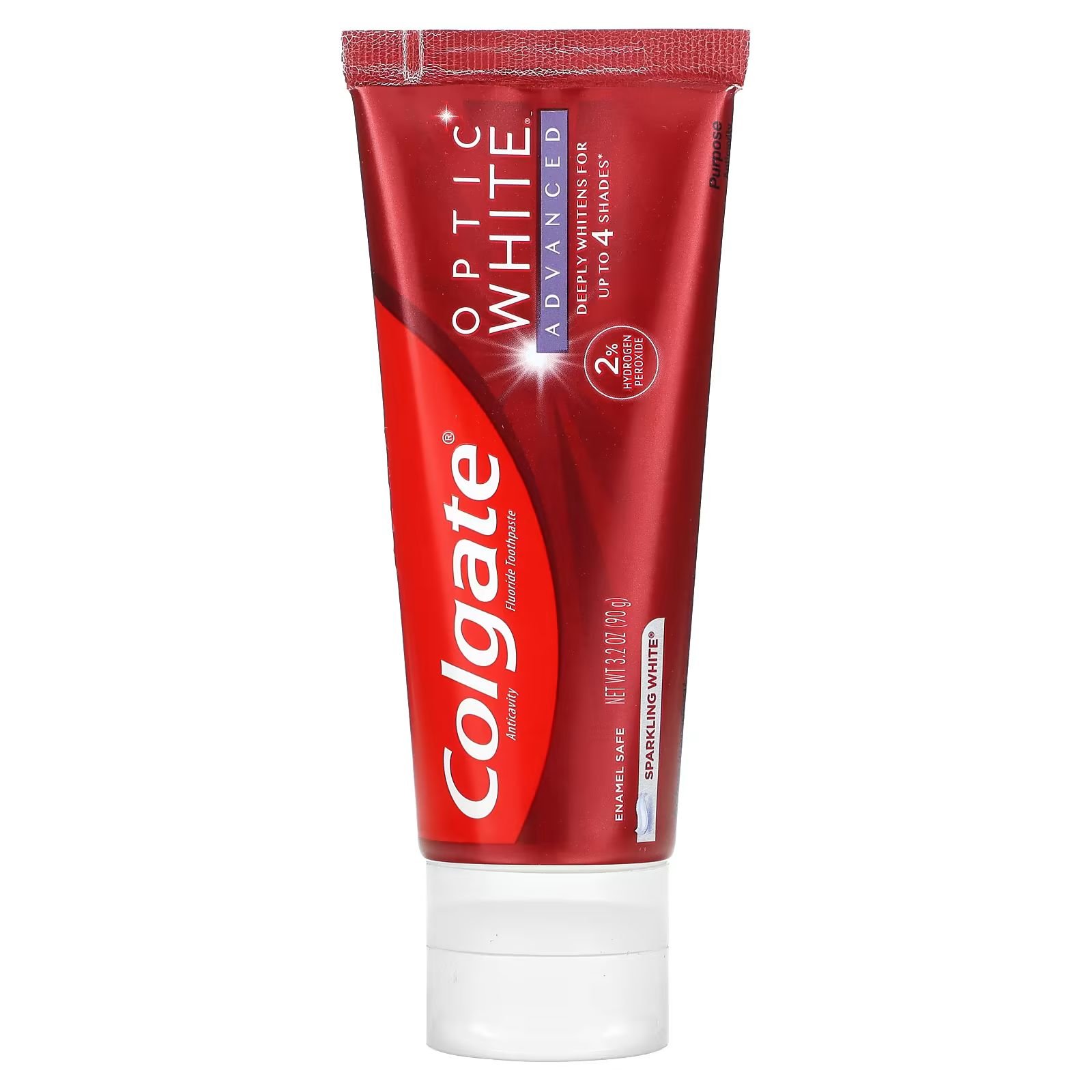 

Optic White, Улучшенная зубная паста с фтором против кариеса, 3,2 унции (90 г) Colgate