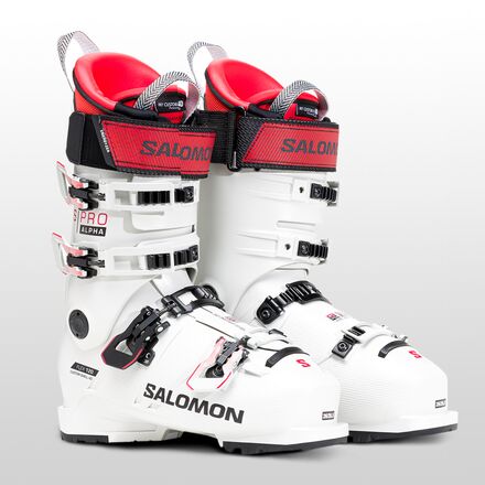 Лыжные ботинки S/Pro Alpha 120 — 2024 мужские Salomon, цвет Grey Aurora/Red/Black лыжные ботинки s pro supra boa 105 gw 2024 женские salomon цвет grey aurora black pink gold