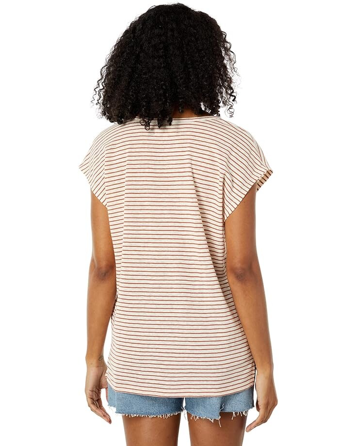 Футболка Madewell Linen-Blend U-Scoop Tee, цвет Antique Cream