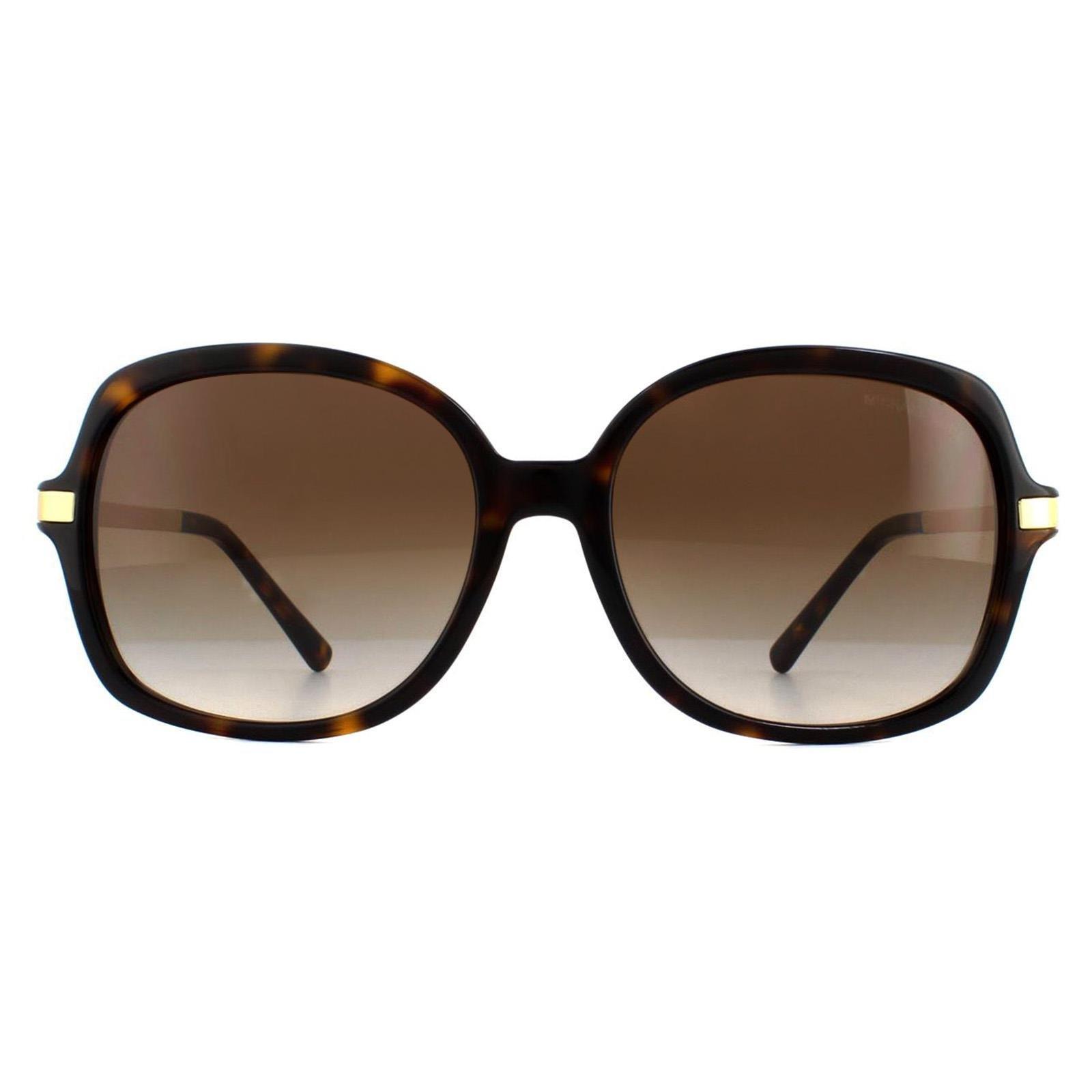 цена Квадратные темно-черепаховые золотисто-коричневые солнцезащитные очки с градиентом Michael Kors, коричневый