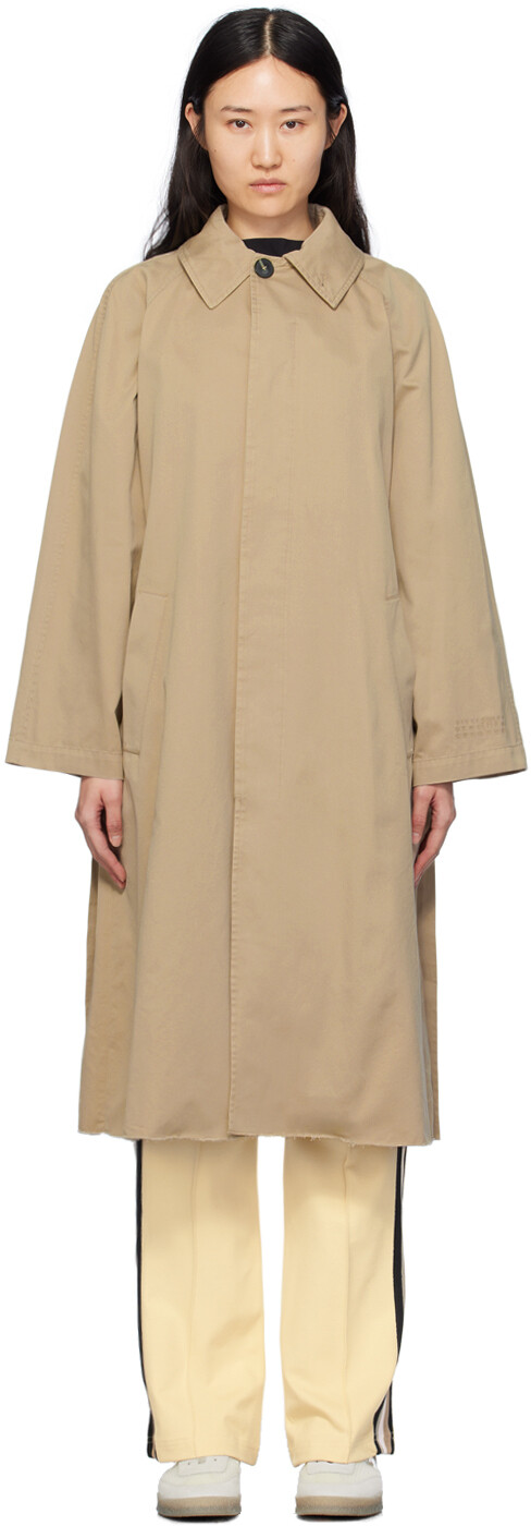 

Светло-коричневый тренч с необработанными краями Mm6 Maison Margiela