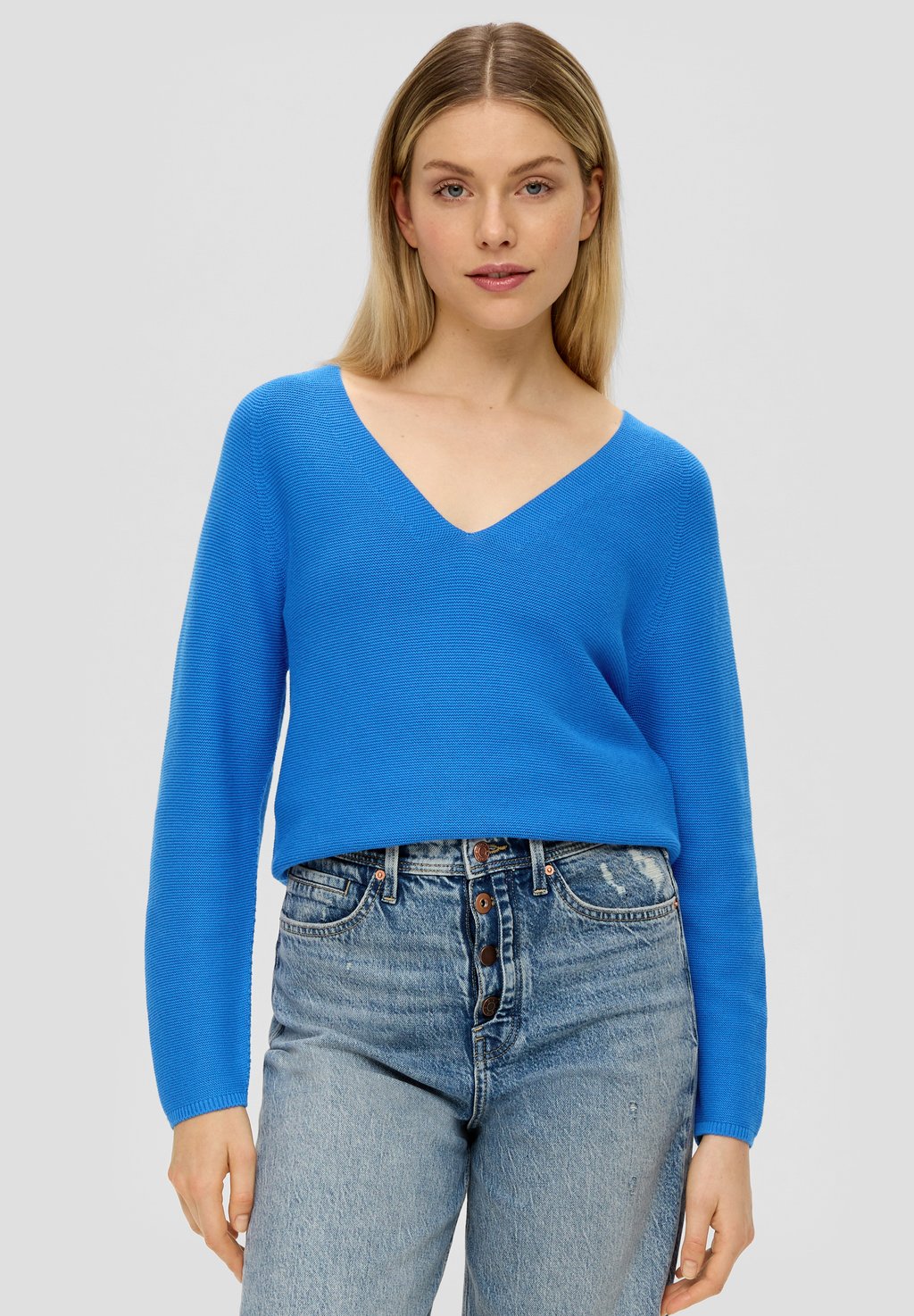 Вязаный свитер MIT V-AUSSCHNITT s.Oliver, цвет royalblau