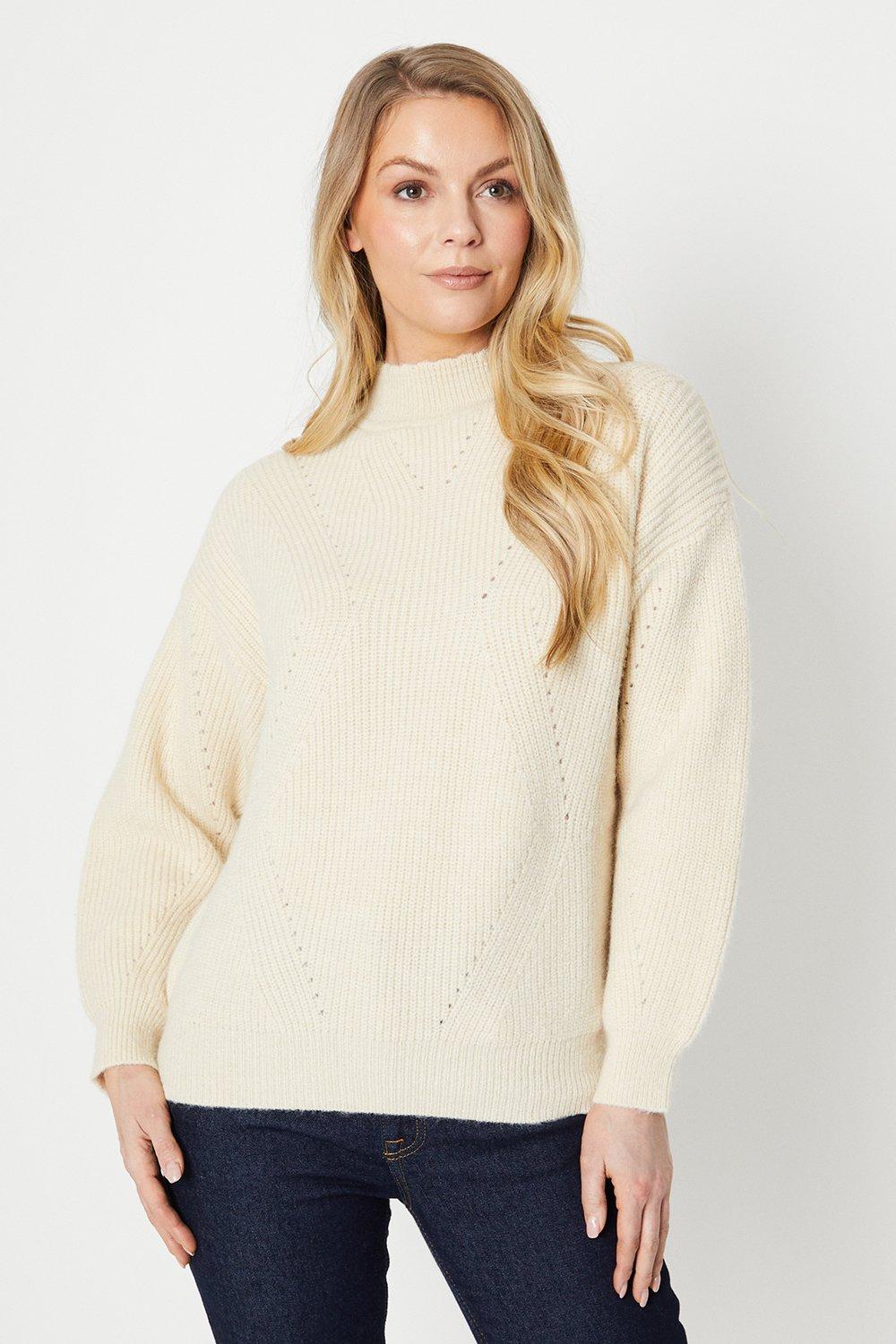 цена Объемный свитер с ребристой отделкой Transfer Wallis, белый