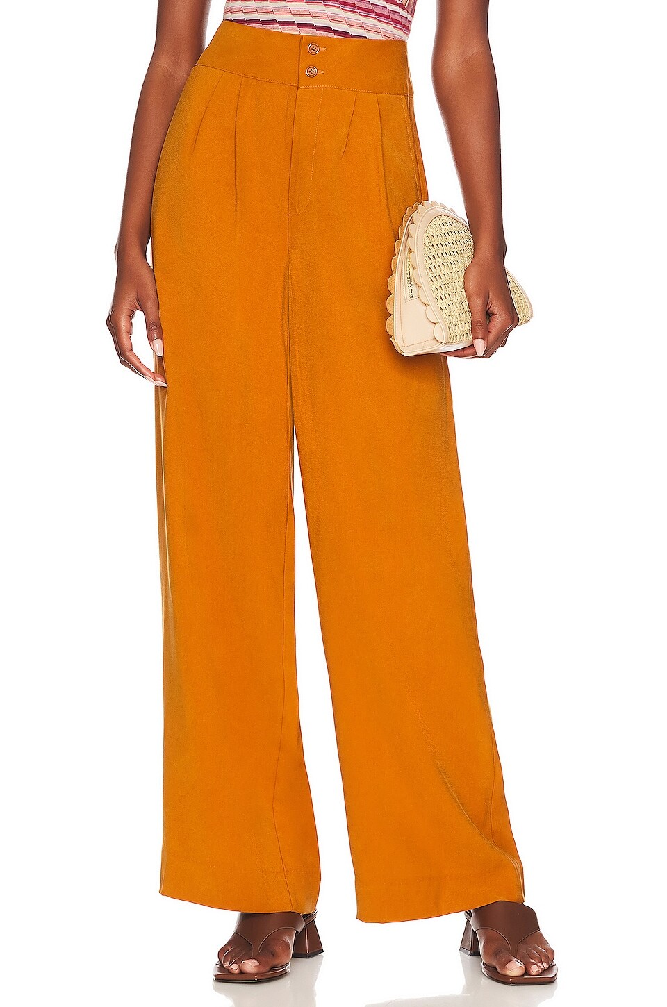 

Брюки BCBGeneration Paperbag Wide Leg, цвет Sugar Almond
